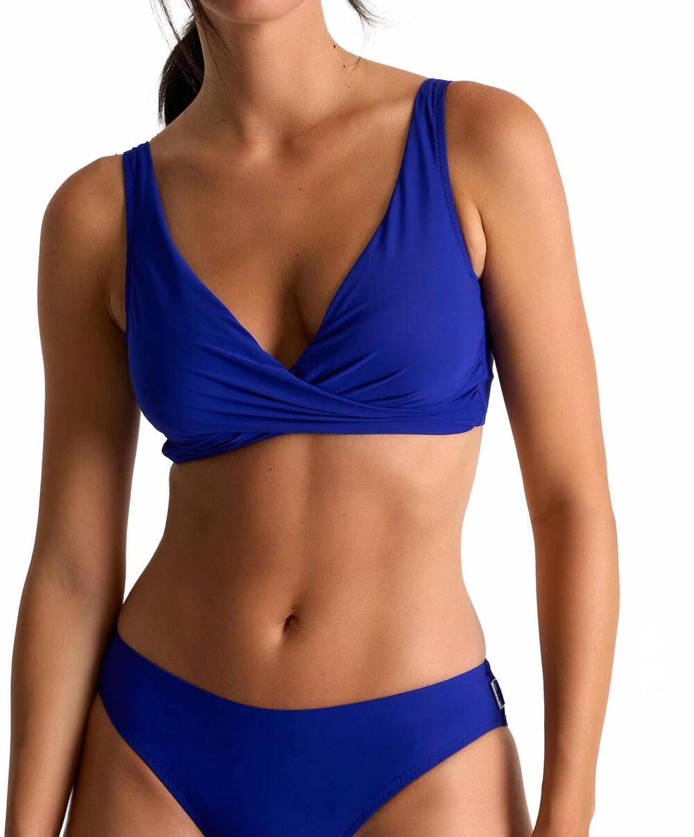 NEW SHAN women's classic bralette bikini top in blue majorelle
